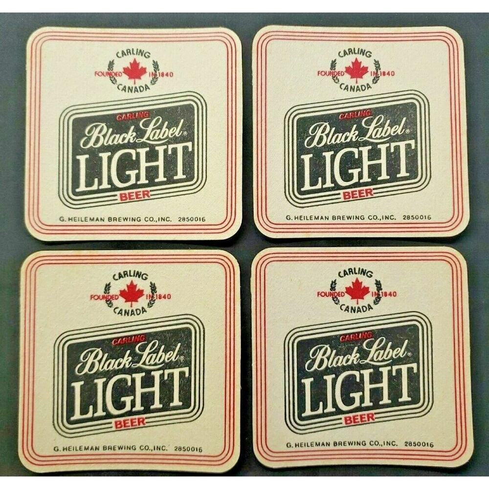 1970's Black Label Beer Glass Coasters 3.5"‎ Heileman Brewing Co (4) NOS PB61